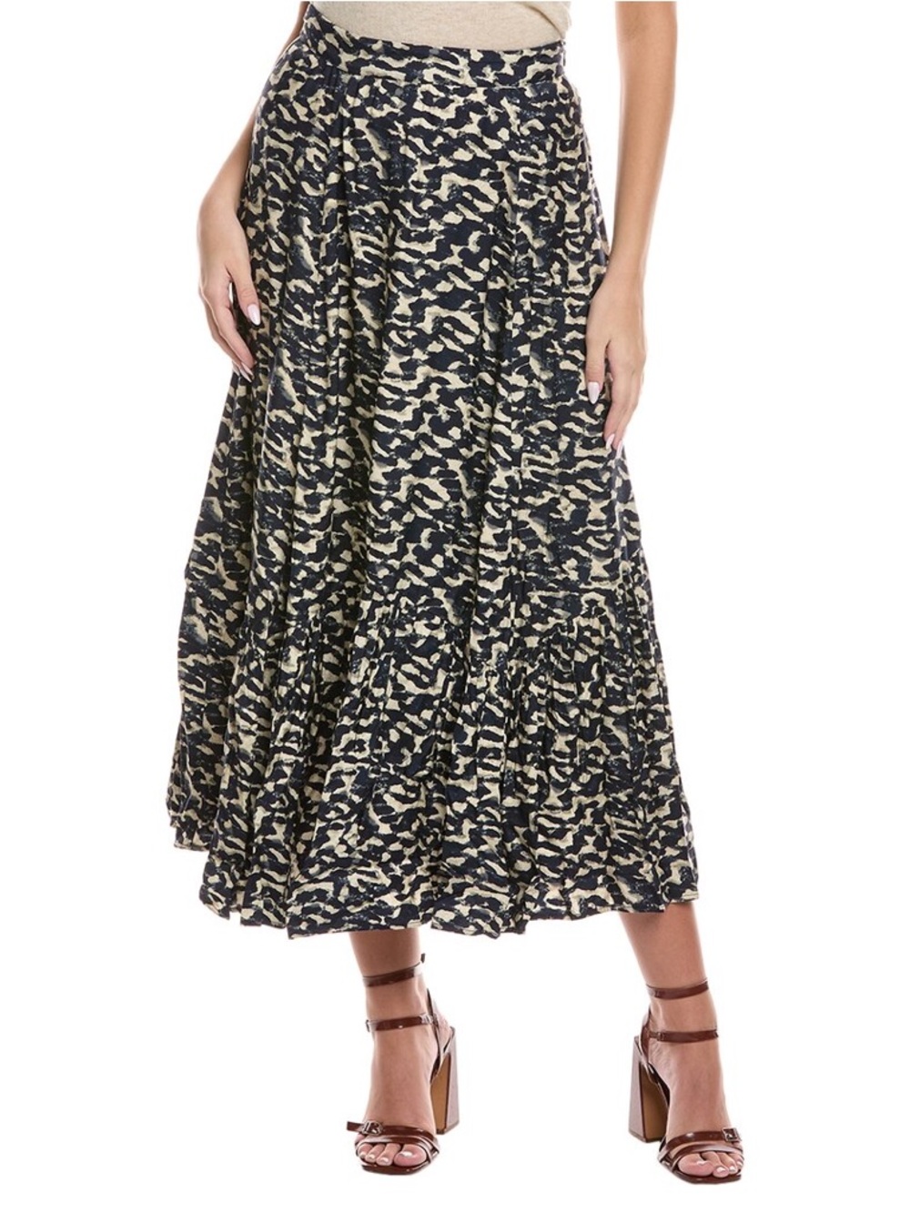ba&sh Alexa Tiered Maxi Skirt In Ink Size 38